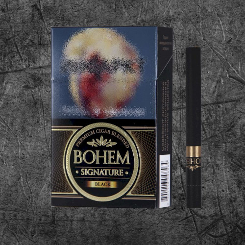 Сигариллы Бохем Сигнэчер Блэк Кинг Сайз (Bohem Signature Black) Сигариллы классические крепостью 4 мг , формата Кинг Сайз